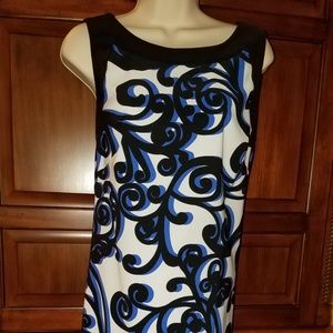 Blue & Black Sleeveless Dress